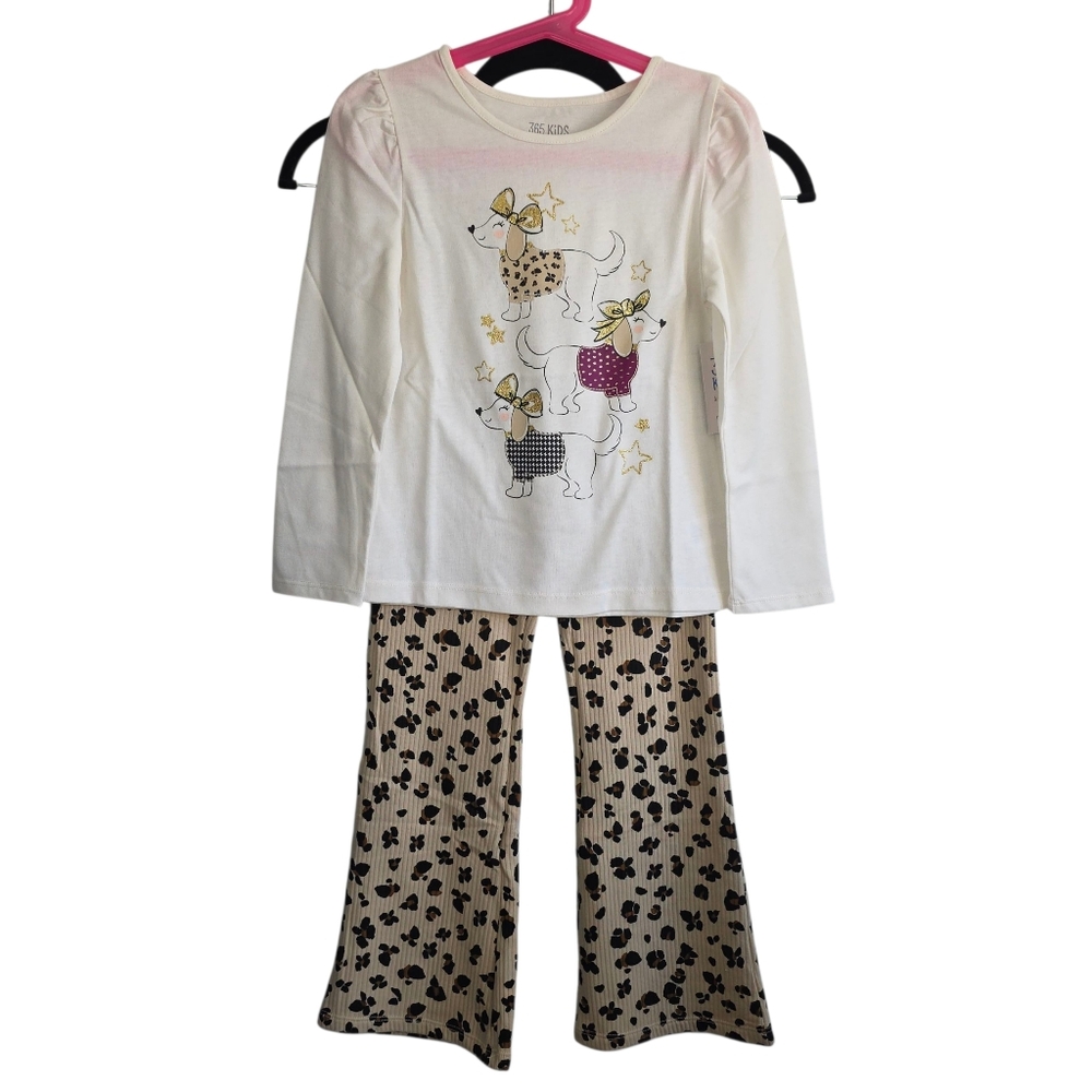 365 Kids Long Sleeve Dog Print  & Animal Print Leggings NEW